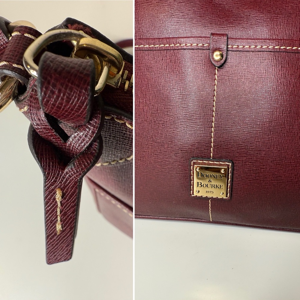 Dooney & Bourke Saffiano Leather Crossbody Bag in Bordeaux Wine Red - Picture 6 of 11